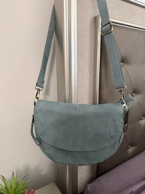 Light Blue Crescent Crossbody Bag - Unbranded